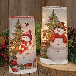 Christmas Snowman Pre-Lit Vase - 10"H - 2 Asstd.