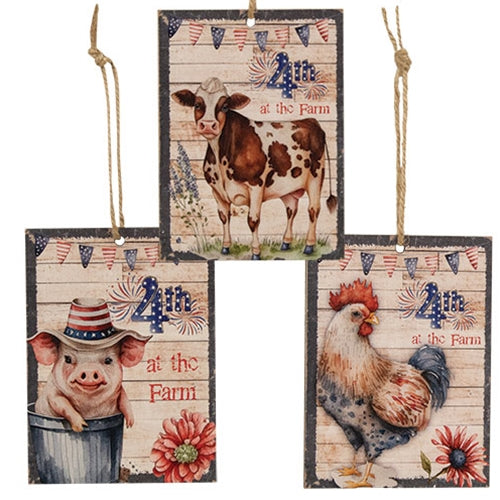 4th At the Farm Ornament - 3 Asstd.
