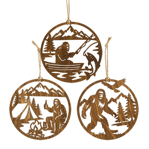 Bigfood Camping Ornament - 4.5" - 3 Asstd.