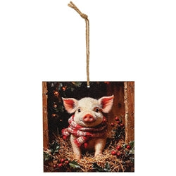 Cozy Winter Baby on the Farm Ornament - 4" Sq. - 3 Asstd.