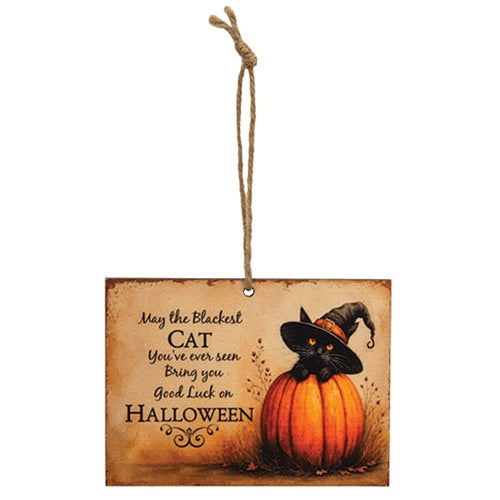 Blackest Cat Good Luck Ornament - 4x3