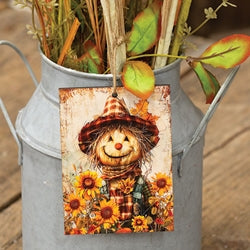 Harvest Sunflowers Scarecrow Ornament - 3x4
