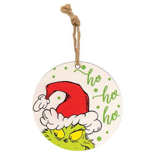 Ho Ho Ho Grinch Ornament - 5" Dia.