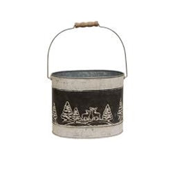 2/Set Embossed Winter Forest Oval Buckets