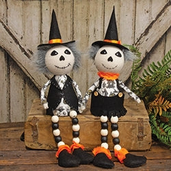 Stuffed Sitting Dangle Leg Witchy Ghost - 2 Asstd.