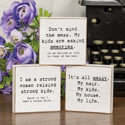 Strong Woman Strong Kids Mini Square Block - 3 Asstd.
