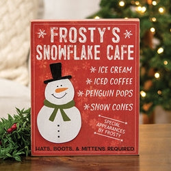 Frosty's Snowflake Cafe Box Sign