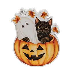 Spooky Boo Wooden Cat Sitter - 3 Asstd.