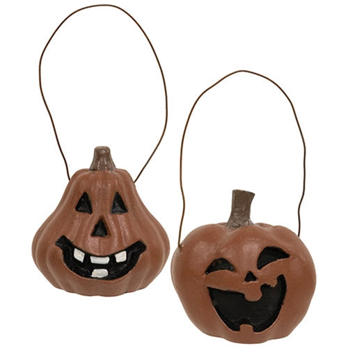 2/Set - Spooky Resin Jack O Lantern Ornaments
