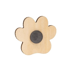 Santa Paws Wooden Pawprint Magnet - 4 Asstd.