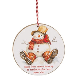 Always With You Snowman & Cardinal Round Ornament - 3 Asstd.