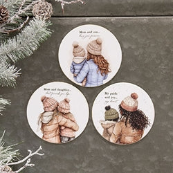 Mom Joy Round Wooden Magnet - 3 Asstd.