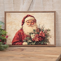 Olde Tyme Christmas Santa Framed Canvas - 12.5" x 8.5"