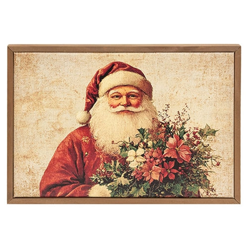 Olde Tyme Christmas Santa Framed Canvas - 12.5" x 8.5"