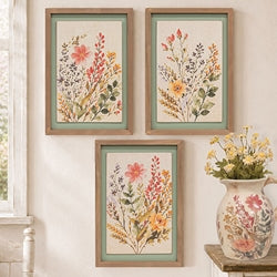 Watercolor Blossom Wall Sign - 3 Asstd.