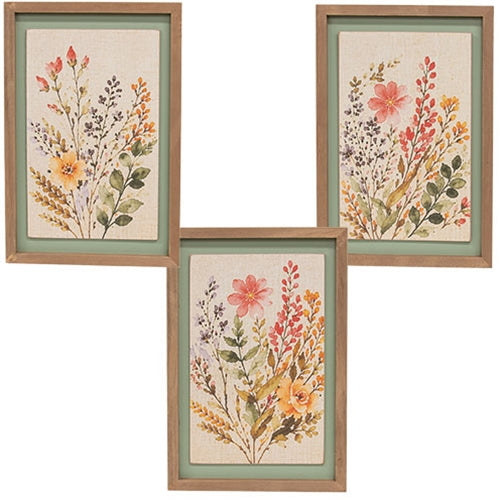 Watercolor Blossom Wall Sign - 3 Asstd.