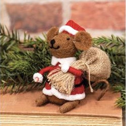 Santa Mouse Felted Ornament