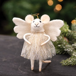Angel Mouse Felted Ornament