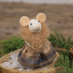 Ski Chalet Mouse Felted Ornament