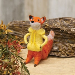 Fox in Hoodie Felted Ornament