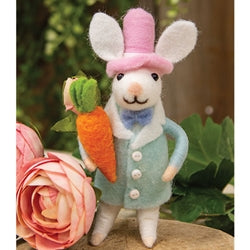 Dapper Bunny Felted Ornament
