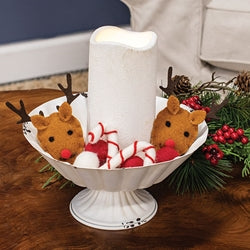 Felted Reindeer & Candy Cane Bowl Filler
