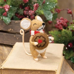 Cookies and Milk Mouse Felted Ornament