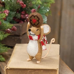Christmas Cookie Mouse Felted Ornament