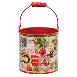 2/Set - Vintage Christmas Postcard Buckets