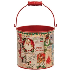 2/Set - Vintage Christmas Postcard Buckets