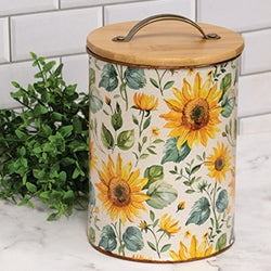 Sunflowers Canister With Lid - 5.25"x7.25"H