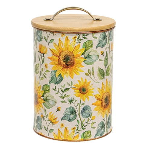 Sunflowers Canister With Lid - 5.25"x7.25"H – Primitive Renditions