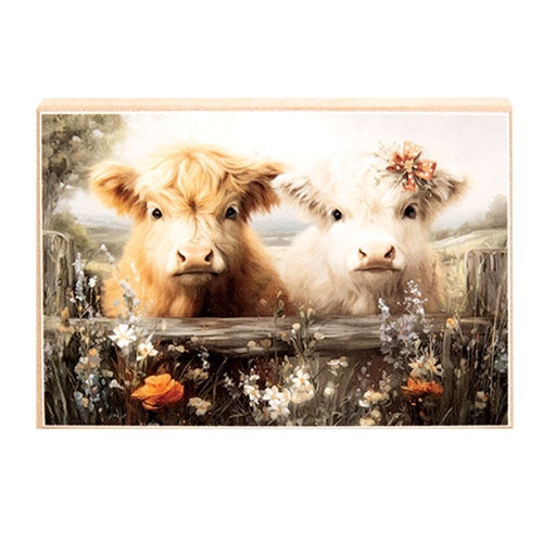 Summer Highland Twins Block - 4x6