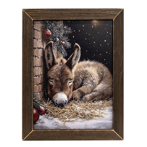 Christmas Donkey Framed Print - 12x16