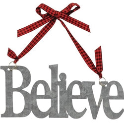 Galvanized Merry/Believe Ornament, 2 Asstd.
