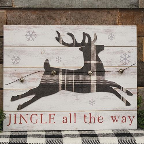 Jingle All the Way Sign with Reindeer