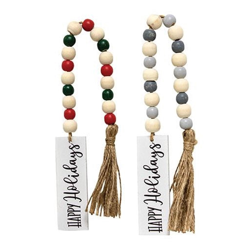 Happy Holidays Tassel Garland w/Beads 2 Asstd.