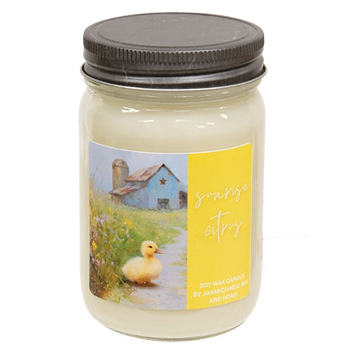 Sunrise Citrus Art Label Mason Candle