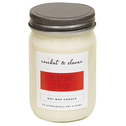 Festive Spice Soy Mason Jar Candle 12 oz