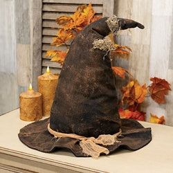 Grungy Stuffed Witch Hat Sitter - 19"H