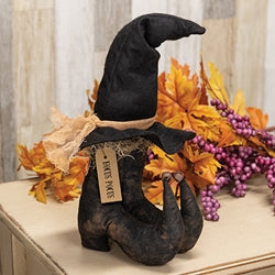 Stuffed Witch Boots & Hat Sitter - 14"H