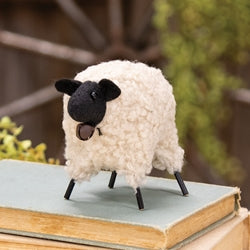 Stuffed Standing Primitive Jingle Bell Sheep - 3.5"H