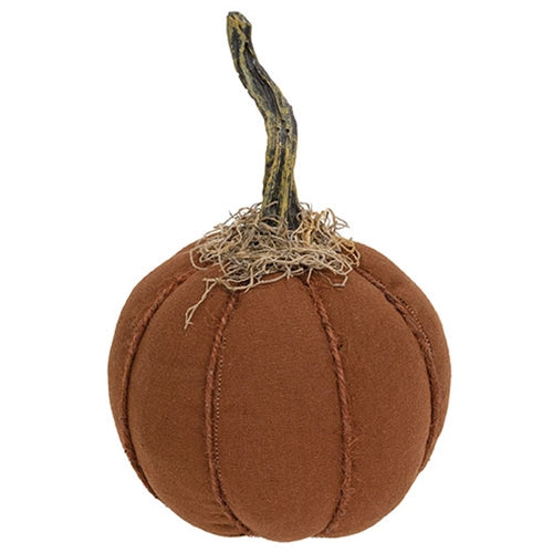 Stuffed Mossy Top Round Orange Pumpkin - 6" Dia.