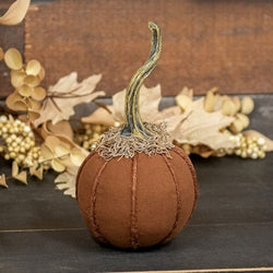 Stuffed Mossy Top Round Orange Pumpkin - 4" Dia.