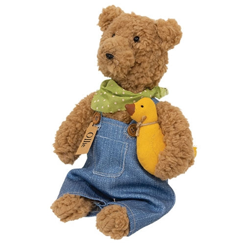 Ollie Overalls Bear Doll w/Duck