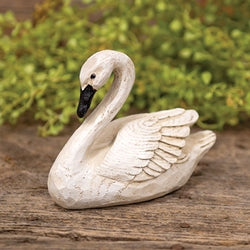 Distressed Resin Carved Look Swan