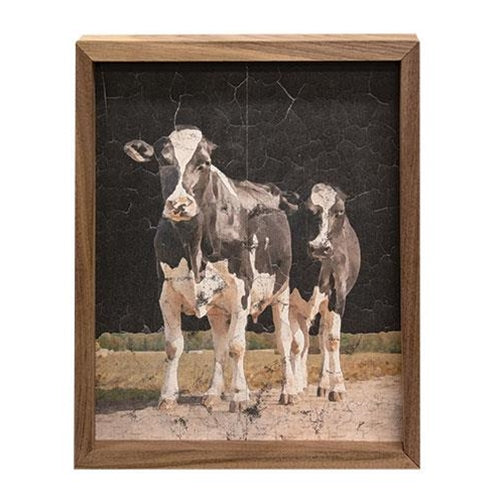 Two Holstein Cows Framed Print 8x10
