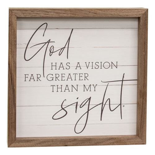 God Has a Vision Whitewashed Slat Framed Print