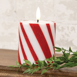 Candy Cane LED Timer Pillar - 4.5"H