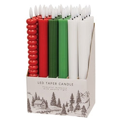 Christmas LED Timer Tapers - 6 Asstd